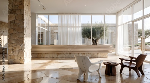 Luxury Mediterranean Hotel Lobby Interior Design