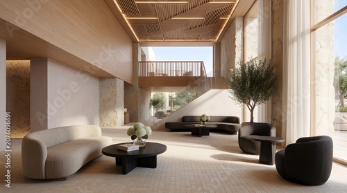 Luxury Mediterranean Hotel Lobby Interior Design