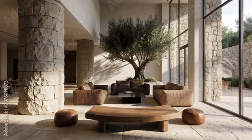 Luxury Mediterranean Hotel Lobby Interior Design