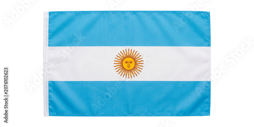 Official National Flag of Argentina Isolated on a Transparent Grid Background High Resolution.