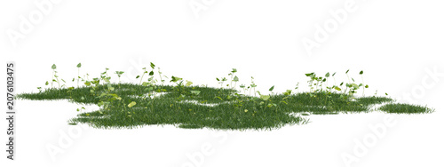 3d Three Dimensional Render Of Lush Green Grass And Vegetation On Transparent Background With Blades
