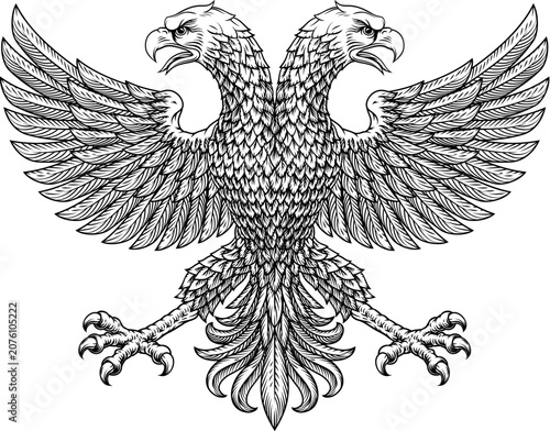 Eagle Double Headed Two Heads Heraldic Design