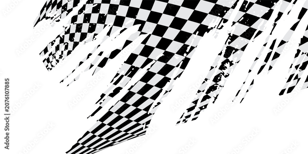 Naklejka premium Checkered flag wave on white background design for sport race championship vector illustration.