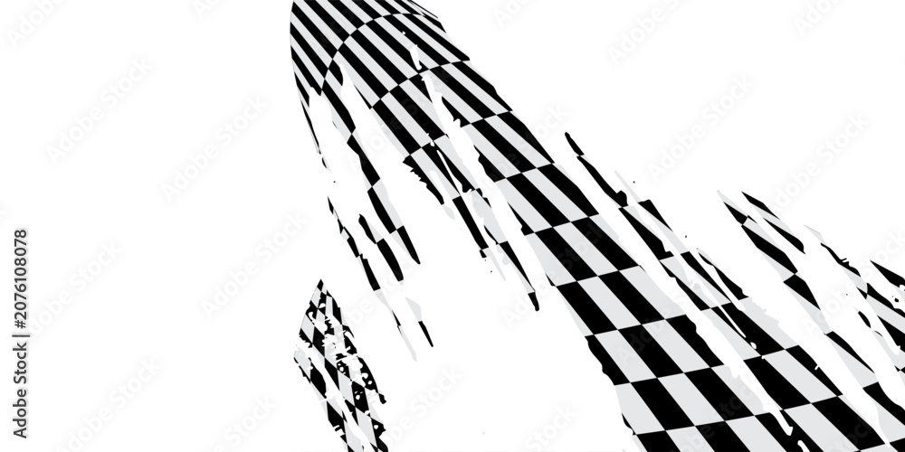 Naklejka premium Checkered flag wave on white background design for sport race championship vector illustration.