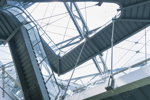 view from below on modern staircase