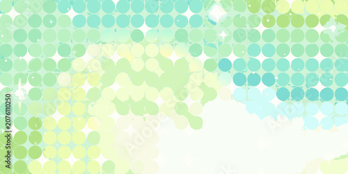 Turquoise to yellow polka dot pattern with gradient and sparkle effects