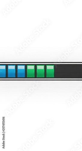 Progress Bar Showing Loading Status with Blue and Green Colors.