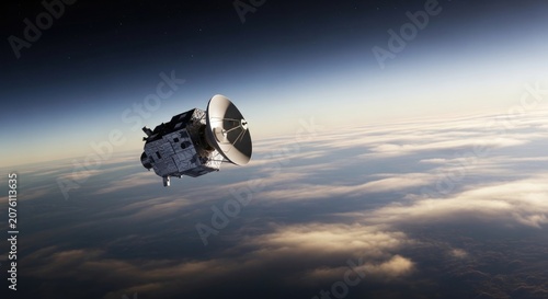 Satellite in Orbit Above Earth Captures Stunning Views of the Planet.