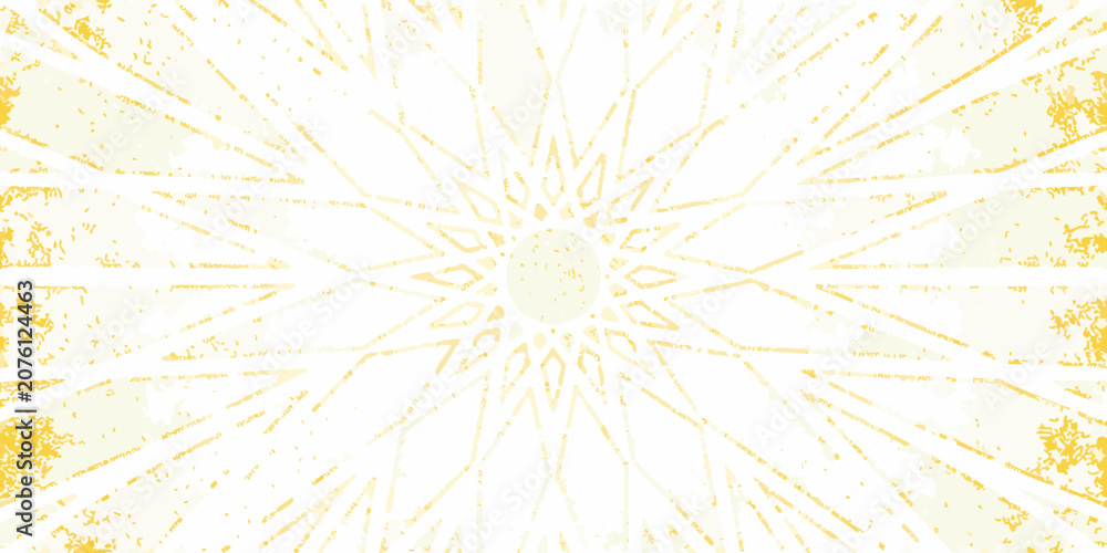 Obraz premium Yellow sunburst pattern with radial lines and textured center
