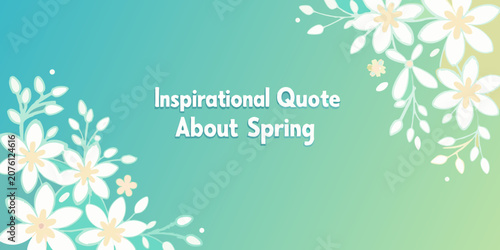 Floral ornament with gradient background stylized white blossoms and leaves