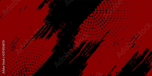 Konstfotografi Background design with red and black. sports brush pattern art