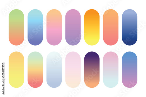 Vibrant colorful modern smooth gradient palette collection set for UI UX design