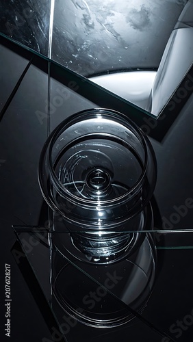 Close-up of metal spiral staircase.