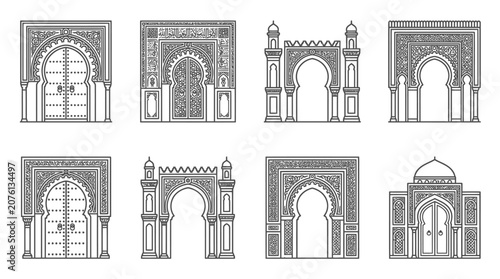 Fényképezés Architectural Arches and Doorways Details.