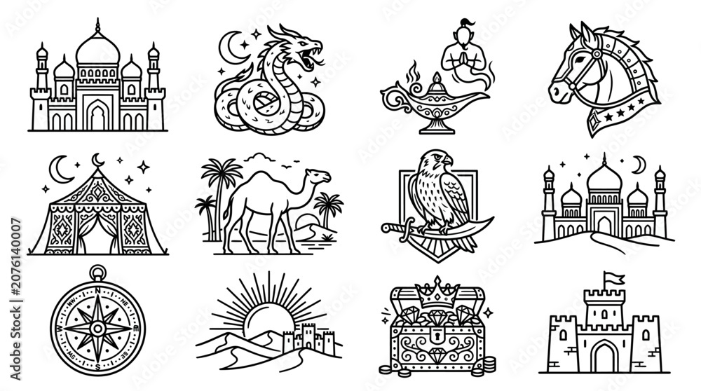 Obraz premium Collection of various fantasy creatures.