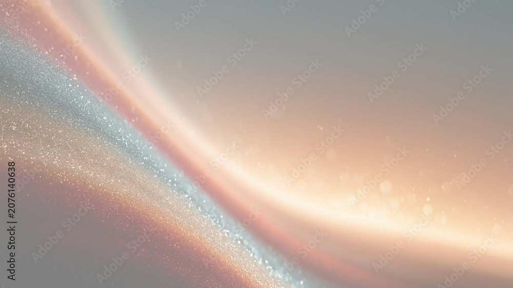 Fototapeta premium 宇宙空間で交差するような赤オレンジ色と白色の光の帯と星屑