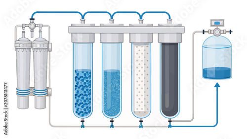 Tableau sur toile Water purification system with filtration process