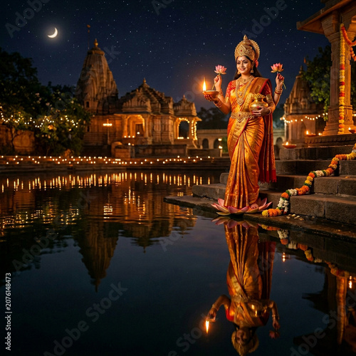 Goddess Lakshmi holding Diy...