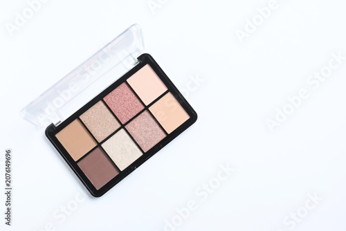 Принти на полотні Palette of bright eyeshadows on a white background