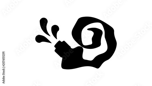 Foto Squeezed tube of ointment, black isolated vector silhouette