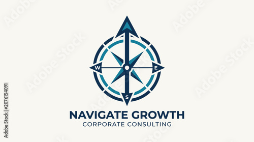 modern compass logo design icon symbol