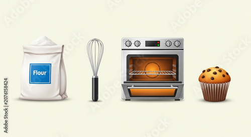 Baking ingredients and tools for homemade treats