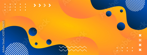 abstract background with orange and blue waves