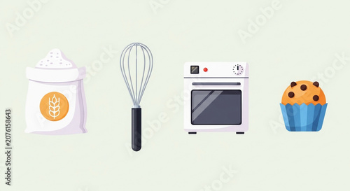 Baking ingredients and tools for homemade treats