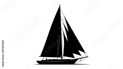 Cuadro en lienzo Sleek Silhouette of a Sailboat