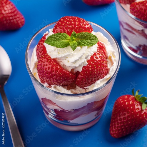 conveniently sized strawberry parfait