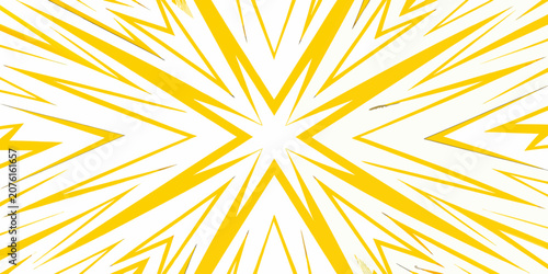 Yellow lightning burst pattern on a white background