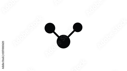 Three circle connection diagram black silhouette circles nodes network graphic link shape