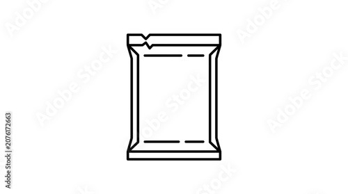 Blank Snack Packet Icon Outline Vector Illustration