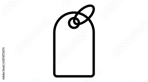 Blank Price Tag Icon Vector - Simple Outline Label for Retail and Sales