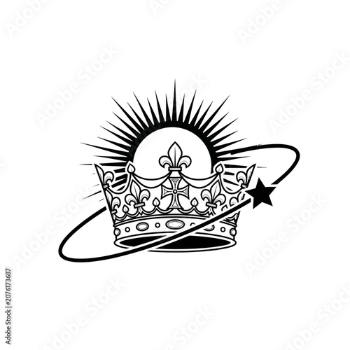 Crown with sun and star symbols.