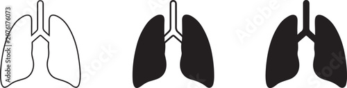 Human lung flat icon isolated medical vector illustration.