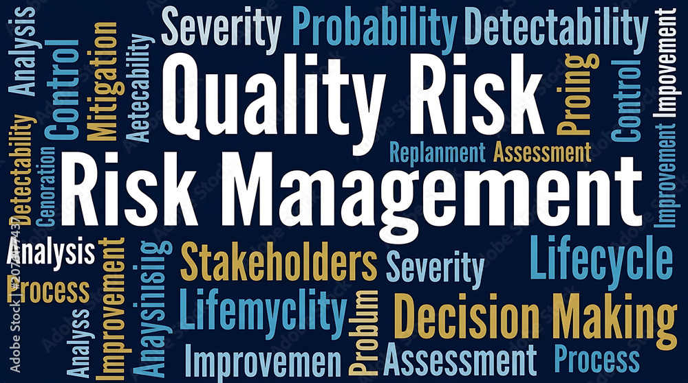 Obraz premium Quality Risk Management Word Cloud Design – Compliance, Governance and Business Process Excellence Concept
