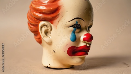 Sad clown head