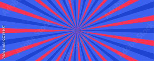 Konstfotografi Radial Burst Abstract Vibrant blue and red radial burst pattern, creating a dynamic and energetic visual effect, perfect for graphic design and abstract backgrounds