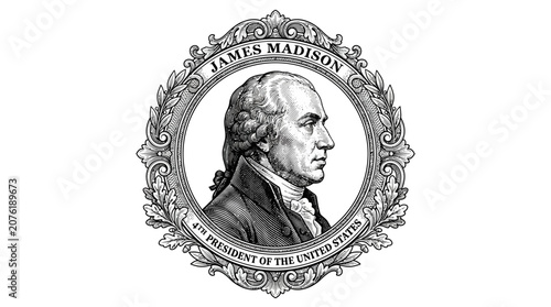 Foto Portrait of James Madison fourth president.