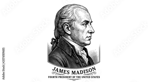 Konstfotografi James Madison American Politician Portrait.