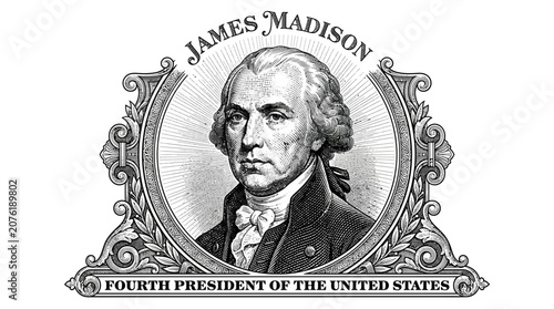 Konstfotografi Portrait of James Madison American President.