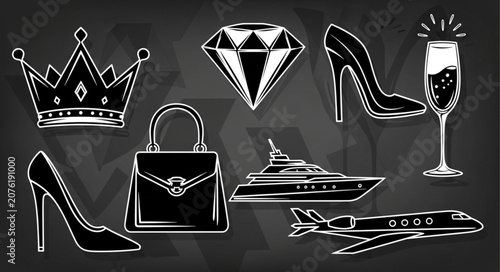 Fényképezés Luxury and Opulence Symbols Collection