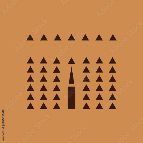 Traditional Saudi Arabian Geometric Tribal Symbol Inspired by Ancient Najdi Heritage Pattern Minimal Vector Illustration on Earth Tone Background