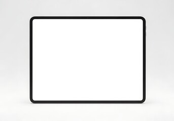 Modern minimalist tablet device with rounded corners on gray surface