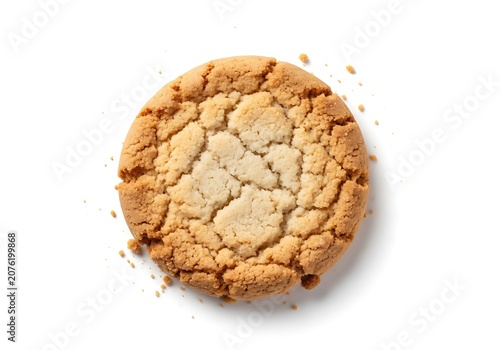 Homemade chocolate chip cookie with cracked top