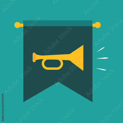 Flat Megaphone Icon with Long Shadow Vector Illustration for Web and Mobile Applications EPS 10 Design Symbol Concept