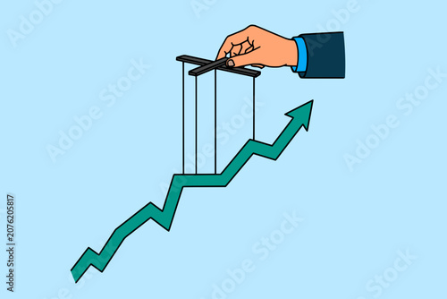 Businessman Drawing Growth Graph with Upward Arrow Financial Success Business Chart Analytics Progress Market Statistics and Company Profit Vector Illustration on White Background