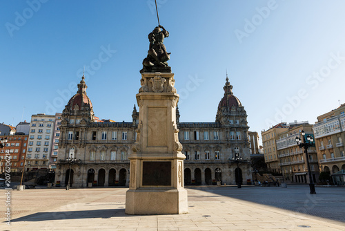 City Hall in the Maria Pita Square in La Coruña, Spain.