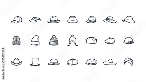 Photos Collection of various hats and headwear for fashion and protection  different st